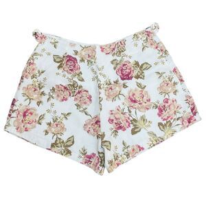 Posse Linen Pink Floral Shorts Size Medium